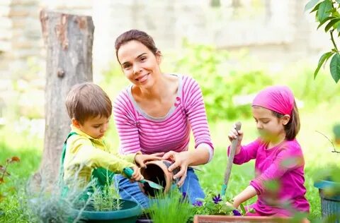 Kids play garden