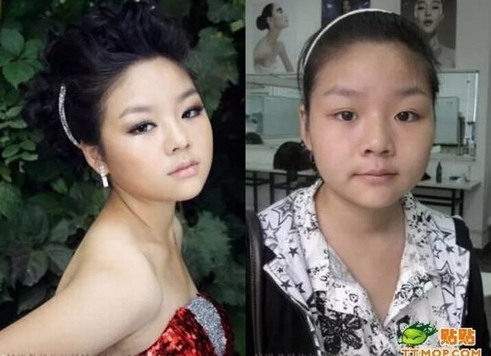 Азиатки до и после макияжа. Азиатки без косметики. Похожа на китаянку. Китаянки без пластики.