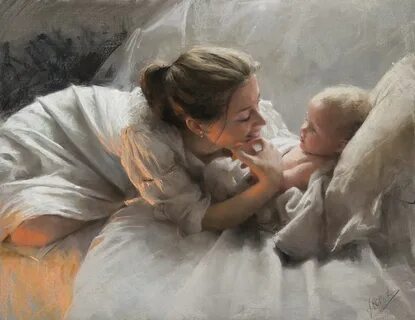 Женщина с ребенком на руках картина.