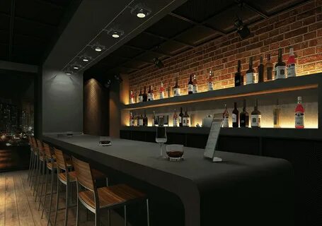 Дизайн барной стойки в баре.
