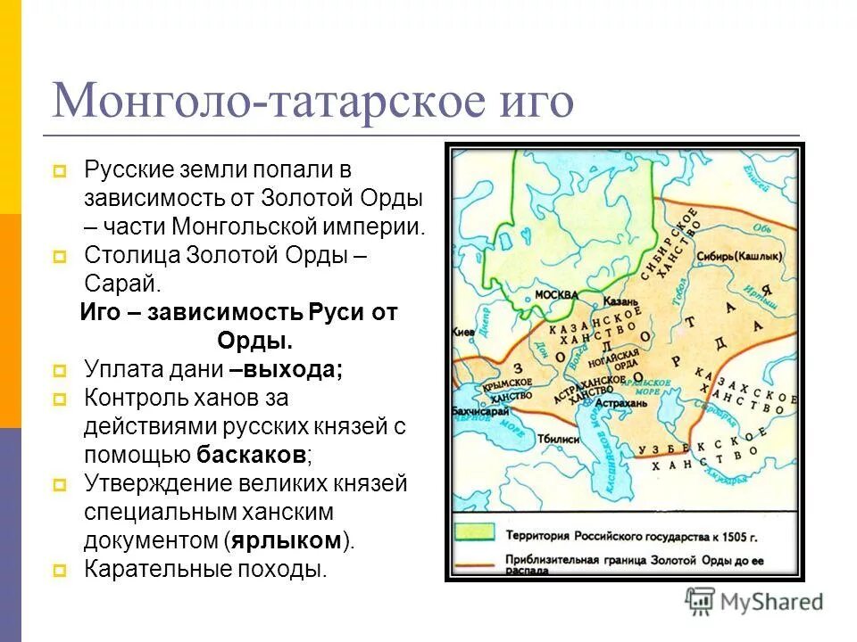 Установление монголо татарского ига