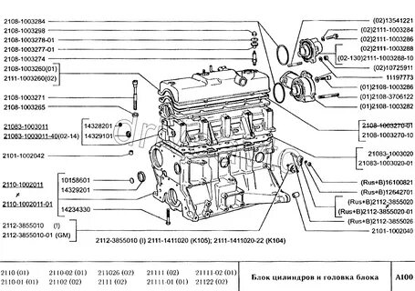 Двигатель ваз 2110 схема