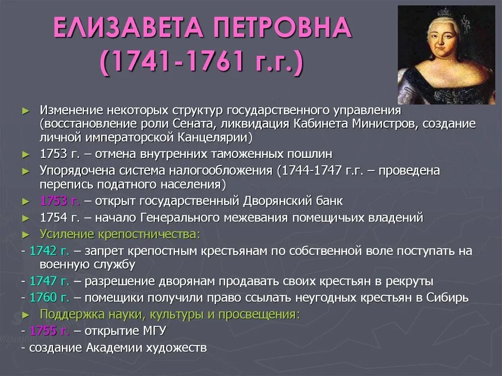 Государственное управление Елизаветы Петровны. Восстановление роли Сената. Как изменилась роль сената