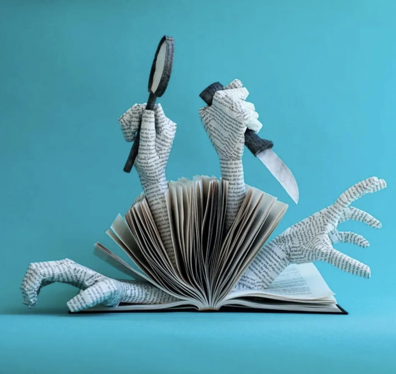 Скульптуры из книжных страниц