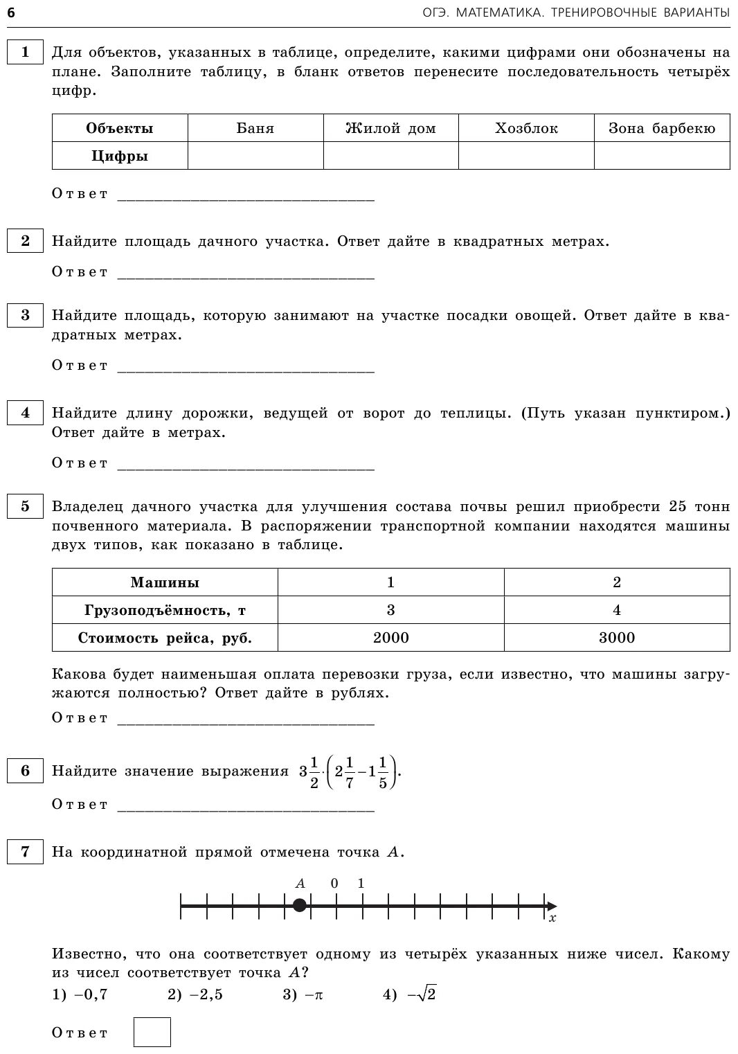 Тренировочным вариантам огэ математика е а ширяева