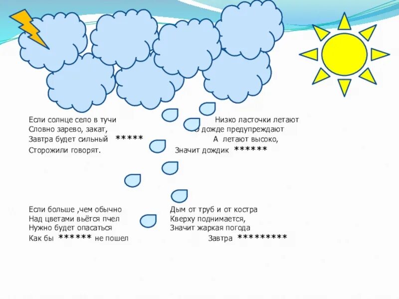 Погода есть слово. Если солнце садится в облака. Если солнце село в тучу. Задания для детей на тему климат. Солнце садится в тучу.