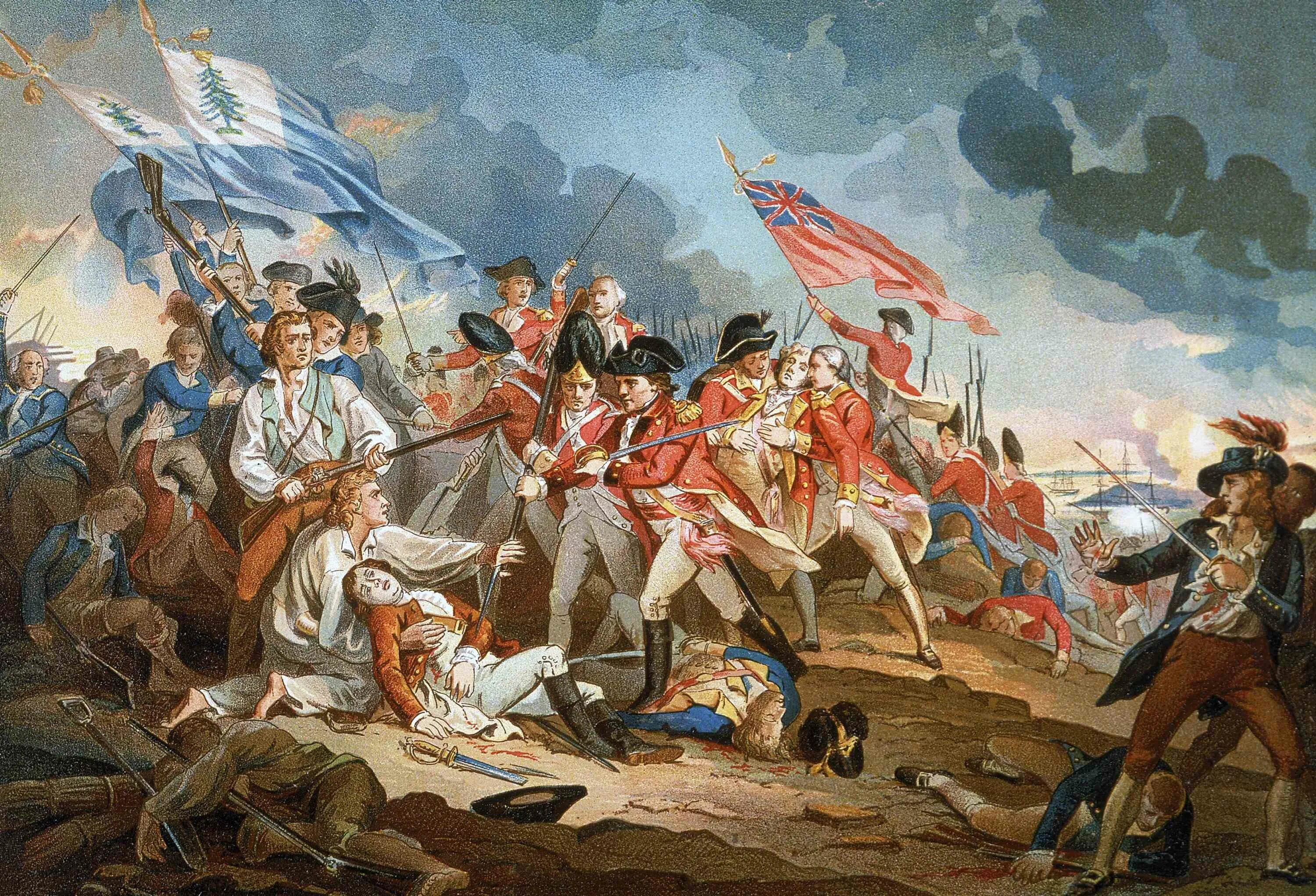 Борьба с испанией. Война за независимость США Банкер Хилл. Война за независимость США 1775-1783. Битва при Банкер-Хилле 1775. Банкер Хилл битва.
