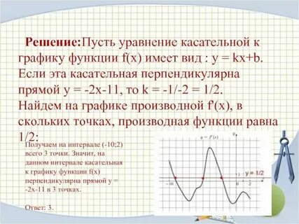 Прямая перпендикулярна касательной в точке касания