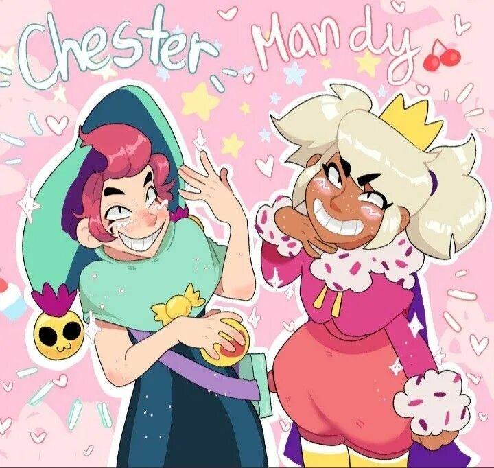 Chester x Mandy. Mandy x Chester Brawl. Мэнди и Честер шип. Честер БС арт.