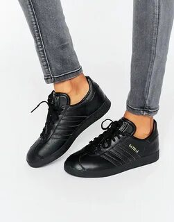 Кроссовки adidas черные кожаные