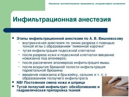 Инфильтрационной анестезии по вишневскому используют тест аккредитация