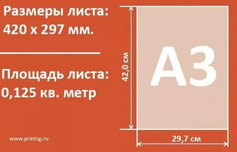 Лист а 2 сколько в см