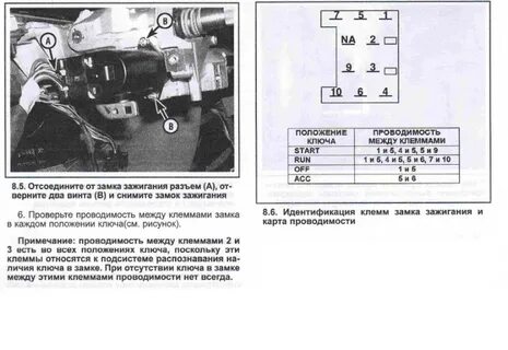 Схема подключения замка зажигания камаз