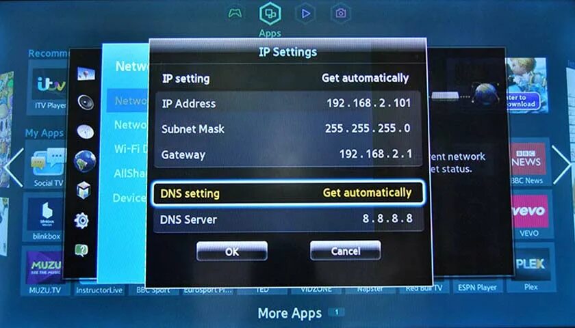 Смарт ТВ самсунг настройка IP. Как настроить телевизор самсунг смарт. Сервер для TV Samsung. Телевизор самсунг DNS сервер.