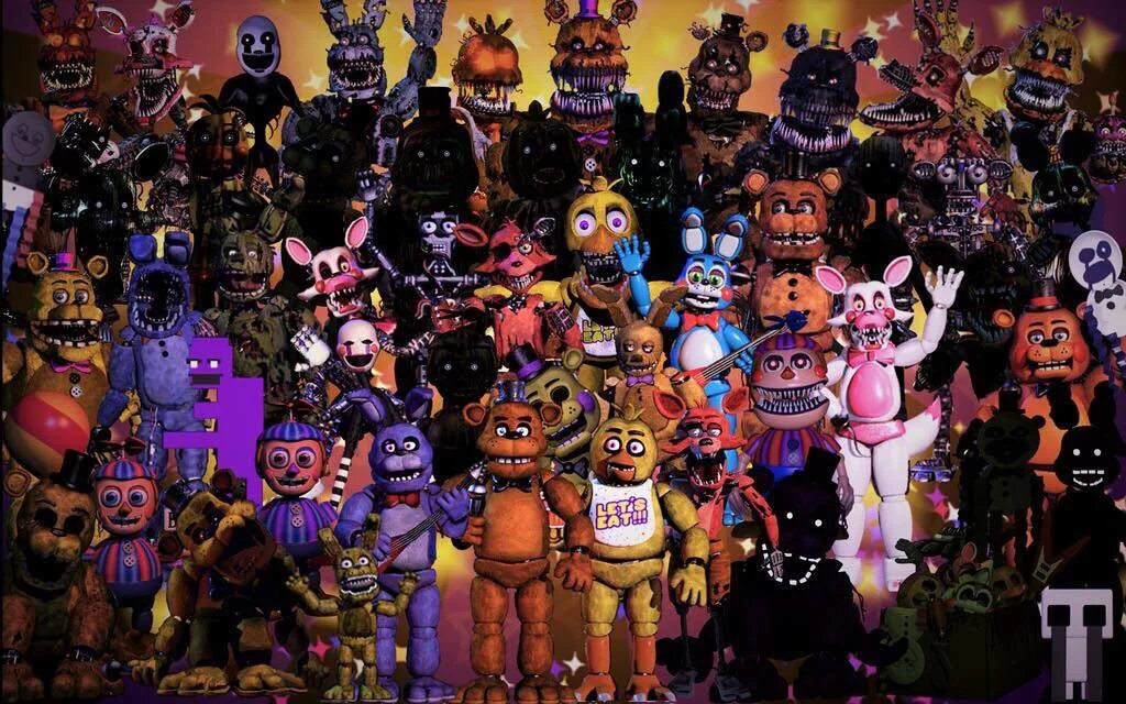 Фнаф 5 фнаф 7. FNAF 7 АНИМАТРОНИКИ. ФНАФ все АНИМАТРОНИКИ. Седьмая часть ФНАФ. АНИМАТРОНИКИ из ФНАФ 7.