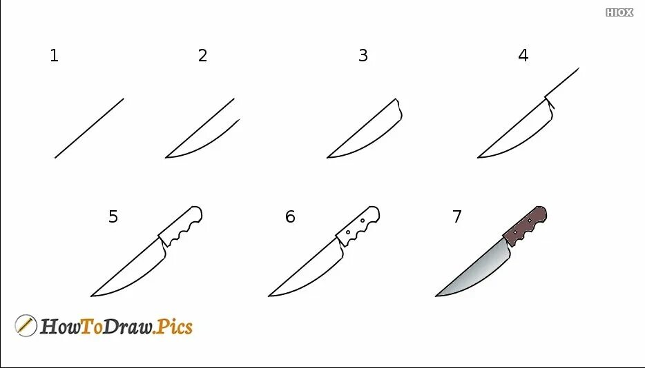 Нож поэтапно. Поэтапное рисование ножа. Нож для рисования. Рисовать ножи. Этапы рисования ножей.