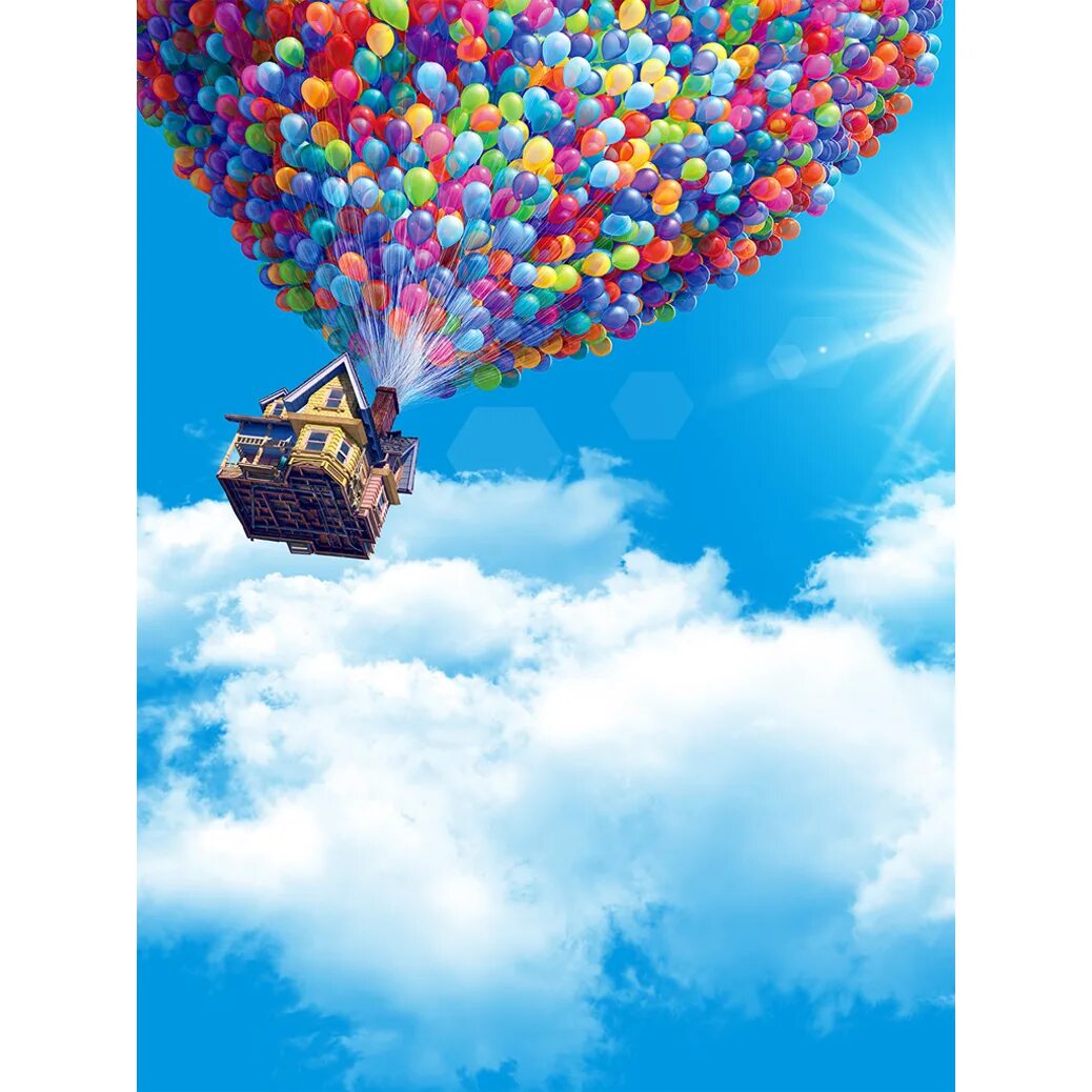 На шару пролетим. Воздушные шары. Дом с шарами. Летающий дом на воздушных шарах. Шарики из мультика вверх.