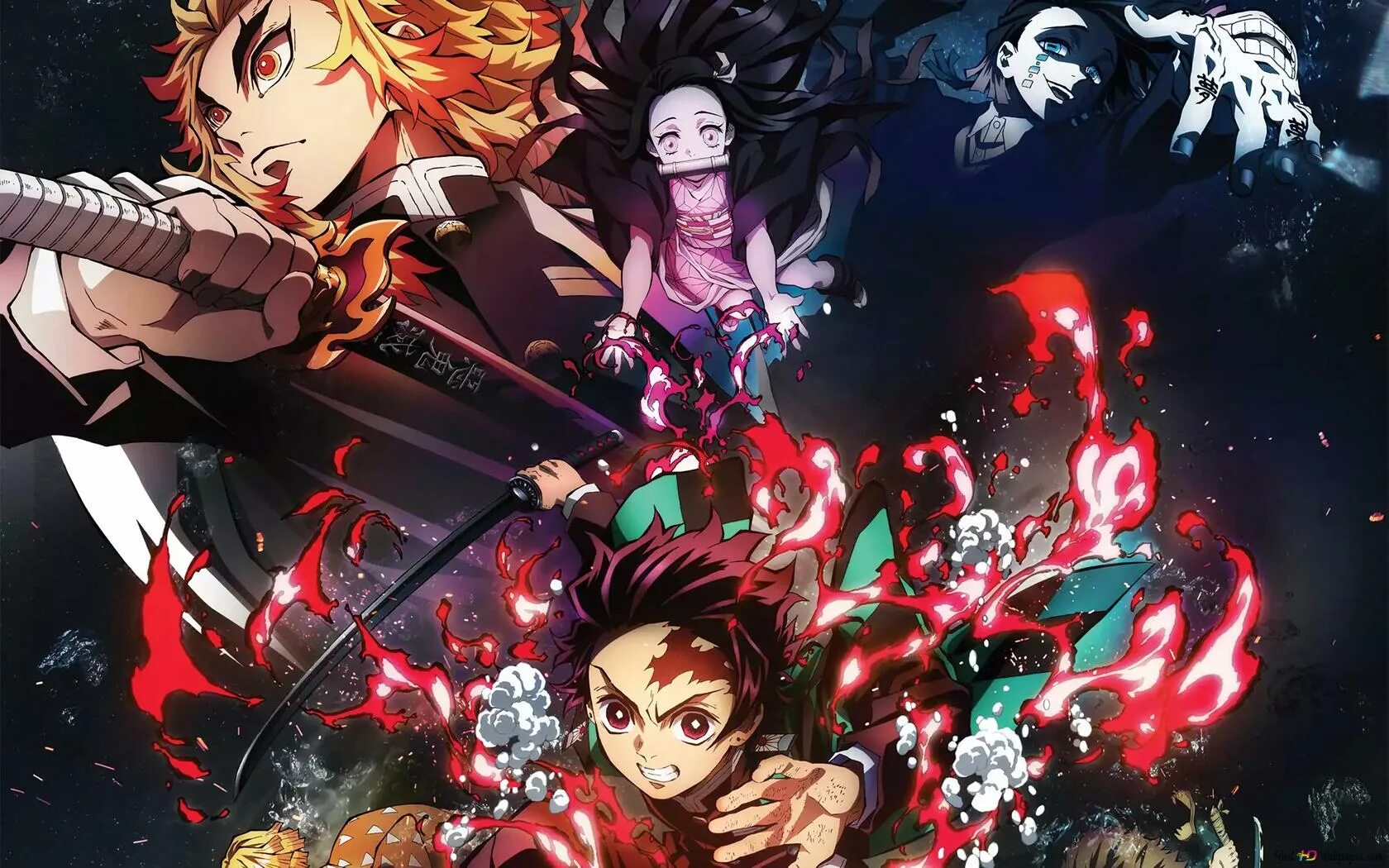 Рассекающий демонов картинки. Демон Slayer Kimetsu. Demon Slayer Kimetsu no Yaiba. Клинок рассекающий демонов демон поезд. Аниме клинок рассекающий демонов бесконечный поезд.