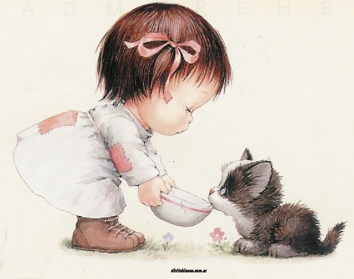 Девочка с котятами. Милые детские иллюстрации. Котенок доброта. Девочка кормит котенка. Мама помоги котенку