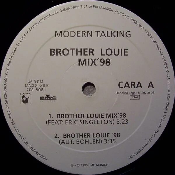 My brother talk to tom. Brother Louie Mix '98 Modern talking. Modern talking brother Louie пластинка. Modern talking brother Louie обложка. Modern talking brother Louie (Single) 1998.