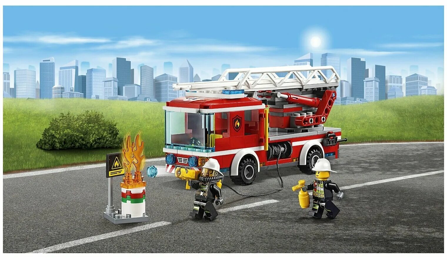 Сити пожарная. LEGO пожарная машина 60107. Лего City 60107. LEGO City 60107 пожарный автомобиль с лестницей конструктор. Лего Сити пожарная машина 60107.