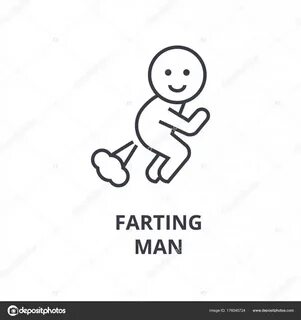 Farting man lijn pictogram, overzicht teken, lineaire symbool, vector, vlak...