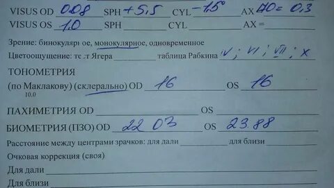 Зрение призывника