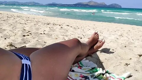 Beach exhibitionist wife