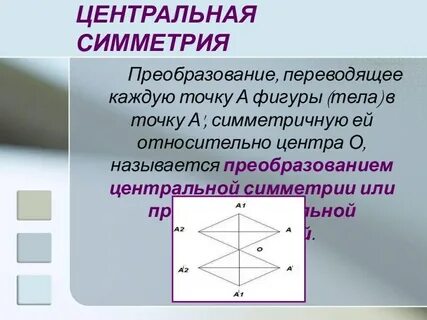 Центр симметрии ромба