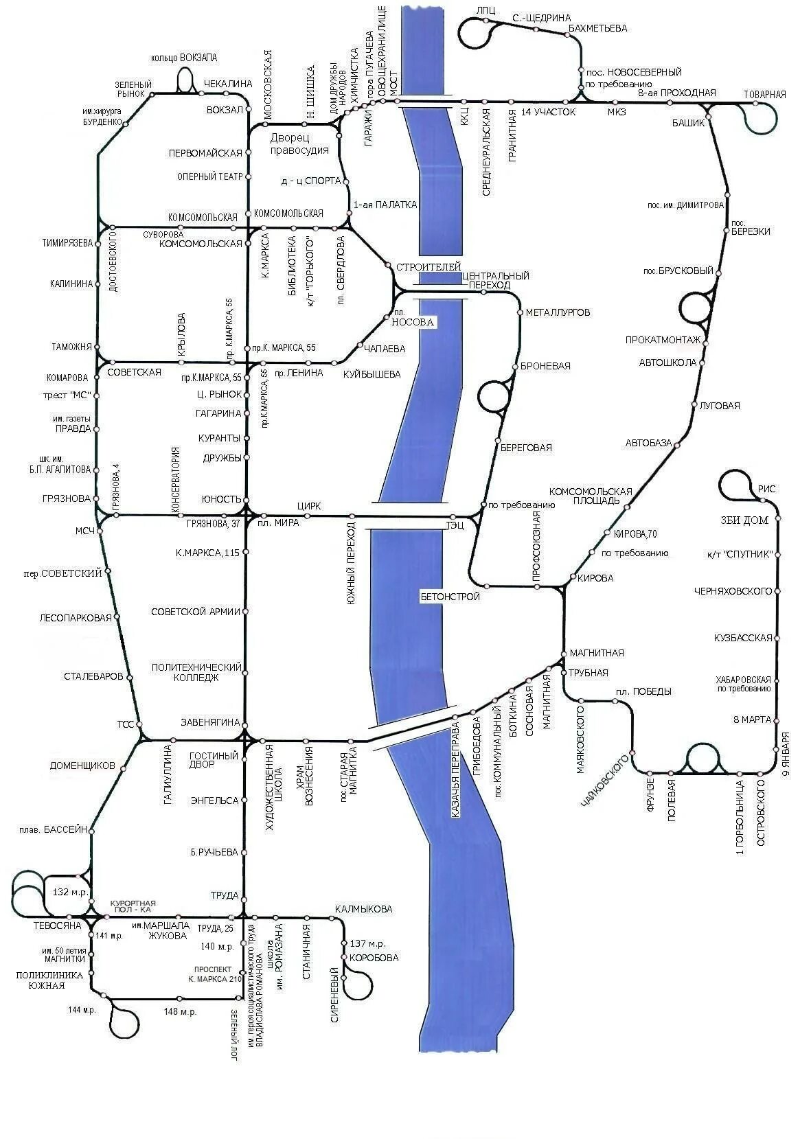 Карта трамваев Магнитогорск. Трамвай Магнитогорск схема. Трамвайная схема Магнитогорска. Карта маршруты трамвай Магнитогорск. Магнитогорск маршрутное