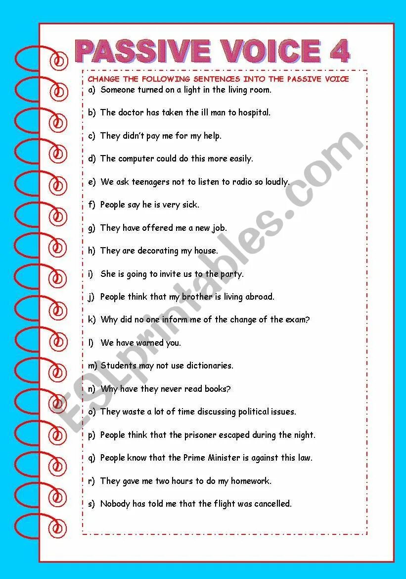 They have a nice present. Active and Passive Voice exercises. Passive Voice sentences. Active Passive Voice Worksheets. Passive Voice two objects.