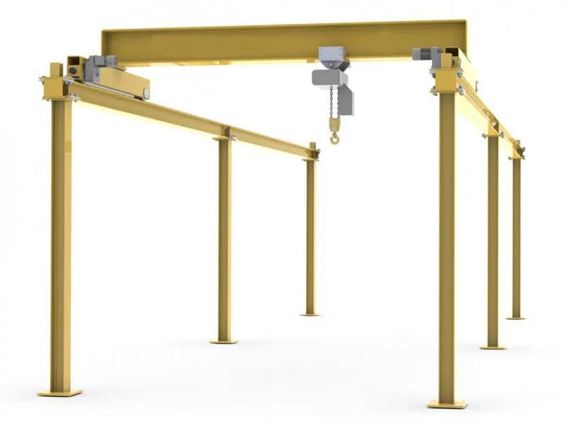 дв3уъветвевые металлические колонны. эстакада опорного крана 40т. стальной подкрановый балки кран мостовой. колонны мостового крана. балка подкрановая стальная под мостовой кран.