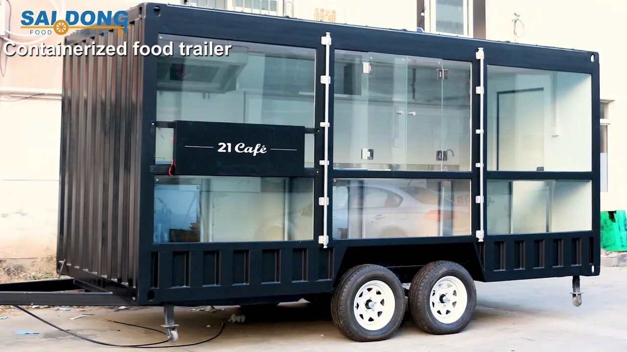 Trailer made. На борту контейнер. food trailer. food grade trailer. food caravan.