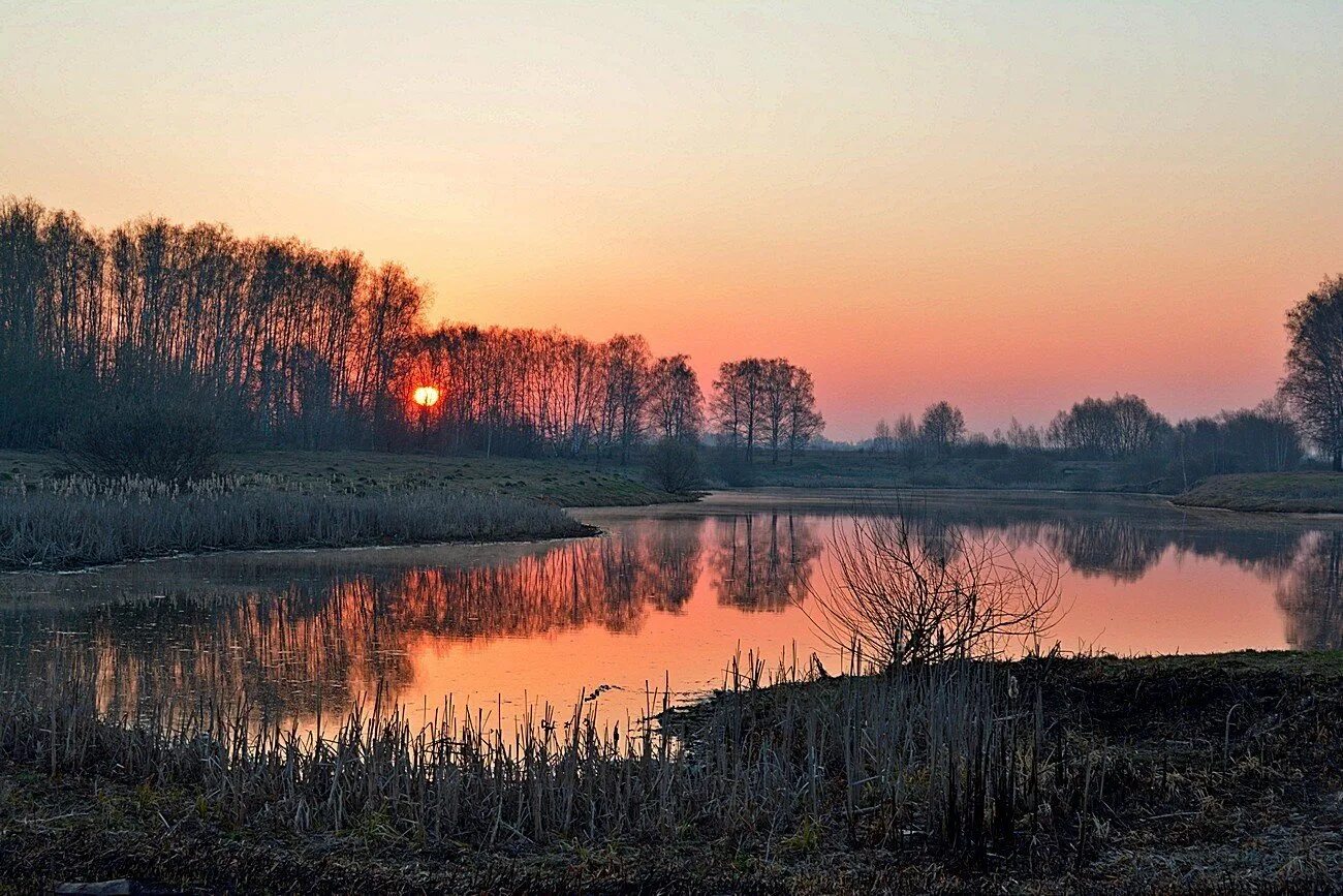 Уже вечереет ярко полыхает