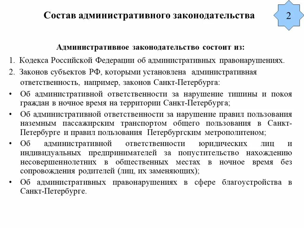 Административное законодательство россии