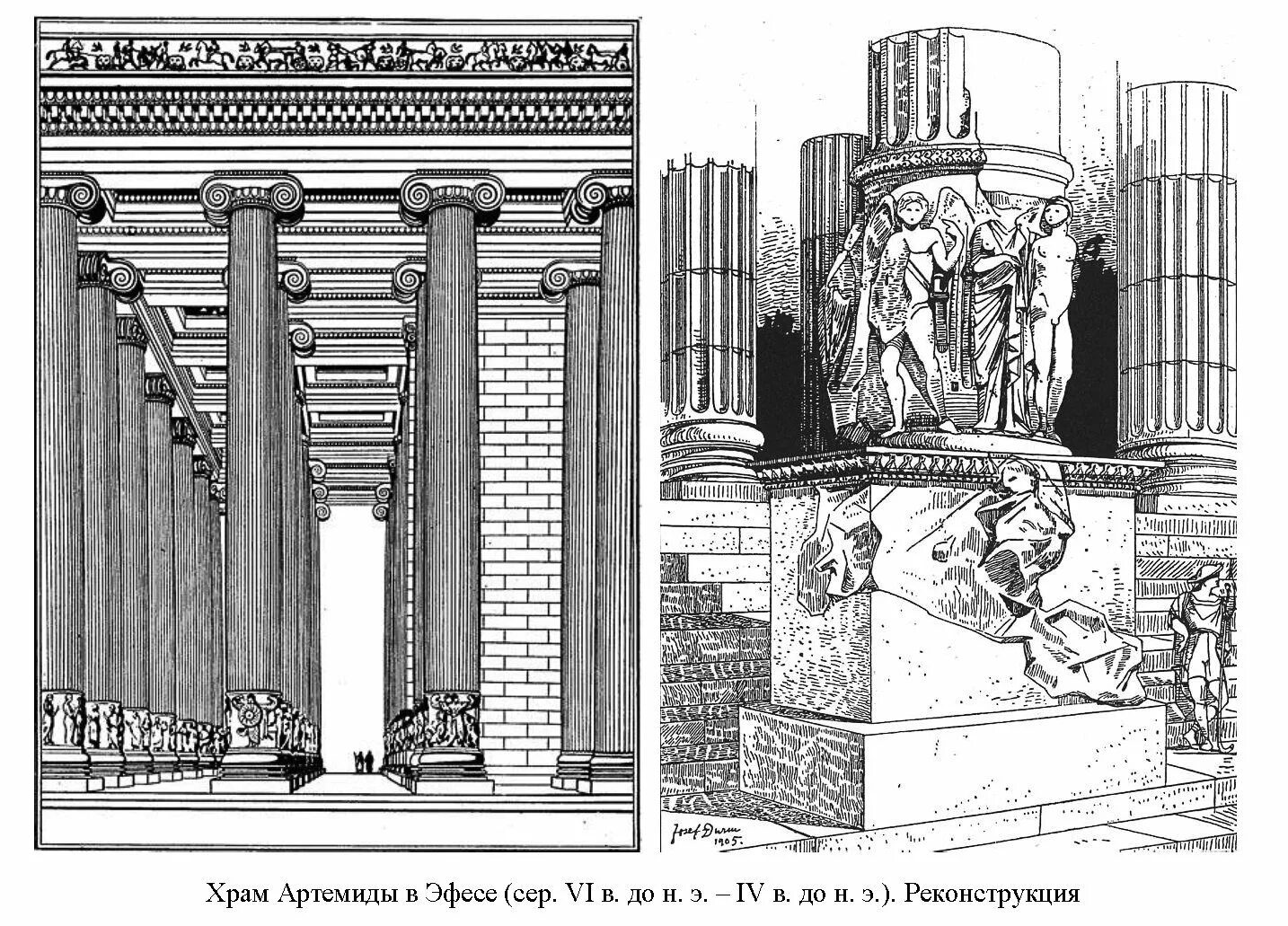 Первый ордер. Колонны храма Артемиды в Эфесе. Храм Артемиды Эфесской храм. Храм Артемиды в Эфесе ордер. Храм Артемиды Эфесской реконструкция.