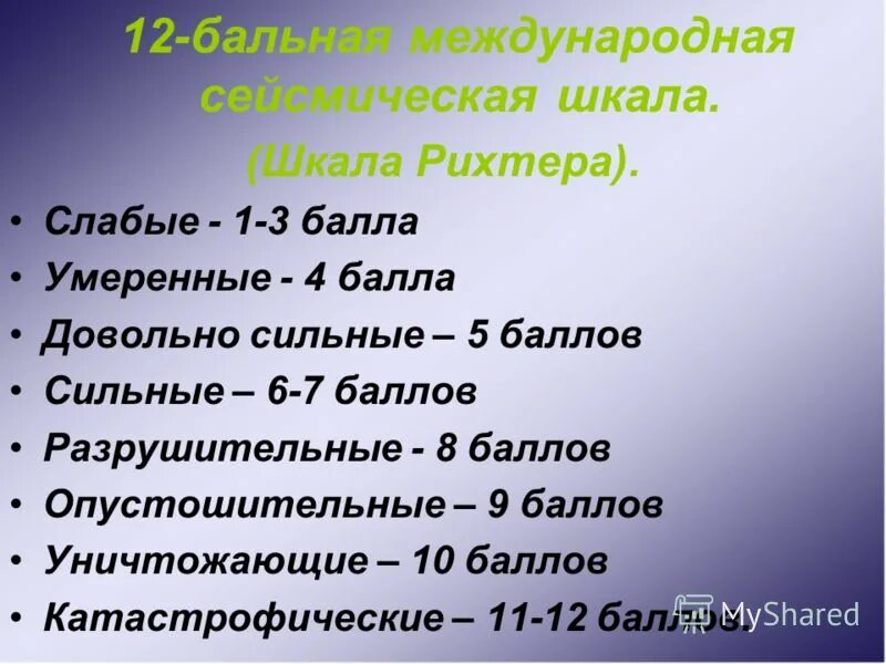 12 балльная шкала рихтера таблица. шкала рихтера. классификация землетрясений по шкале рихтера. шкала магнитуд. 12 баллов по шкале рихтера.