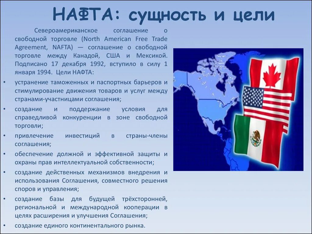 Организации свободной торговли. Североамериканское соглашение о свободной торговле. Североамериканская зона свободной торговли. Нафта страны. Североамериканская зона свободной торговли nafta.