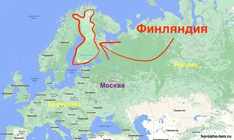 Финляндия граничит с россией на карте