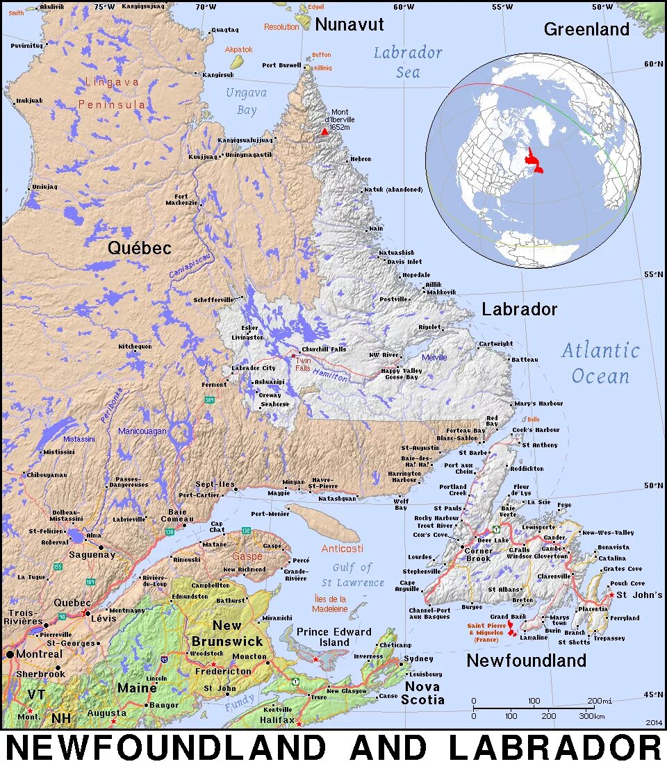 Где остров ньюфаундленд. Ньюфаундленд Канада на карте. Полуостров лабрадор на карте. Ньюфаундленд и лабрадор Канада карта. Канада остров ньюфаундленд на карте.