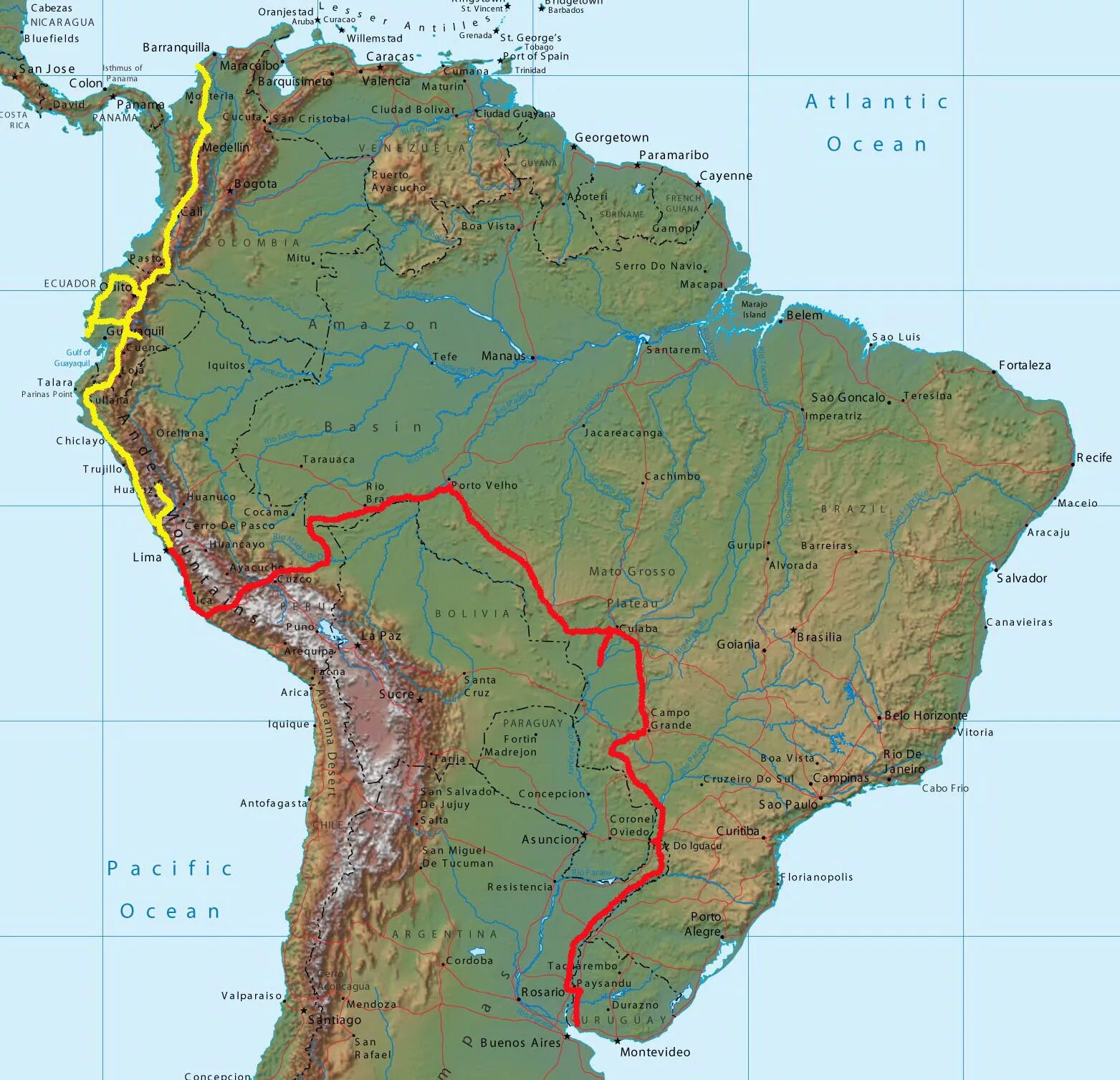 Какие горы расположены на территории южной америки. Анды на физ карте. Горы Анды на карте Южной Америки. Чили Анды карта. Горы Анды на физической карте Южной Америки.