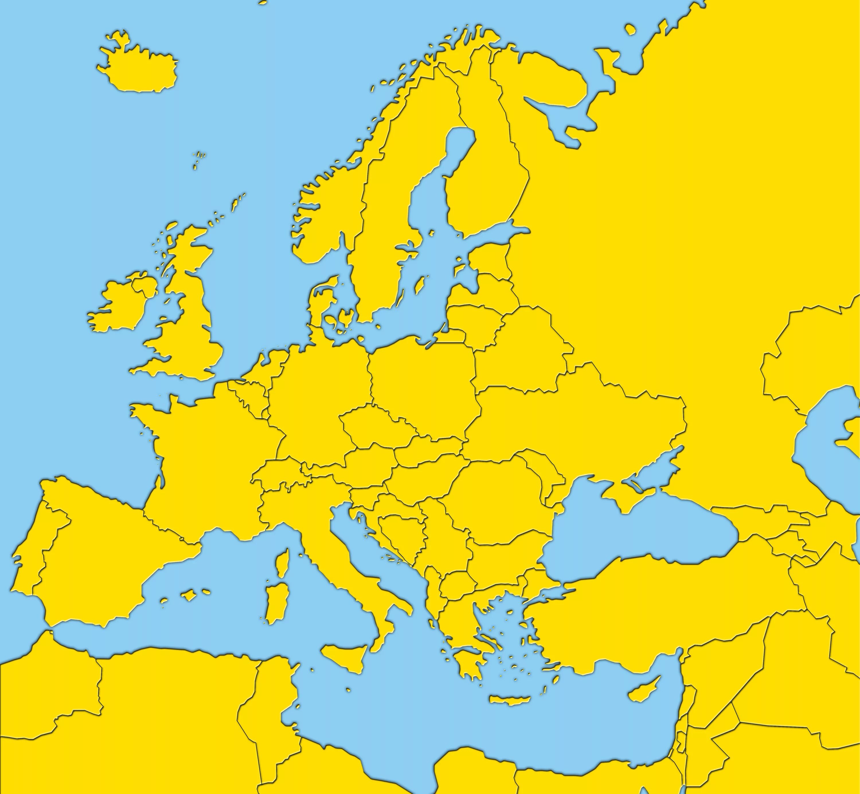 Europa de. Карта - Европа. Границы Европы. Европа без стран. Карта Европы с границами.