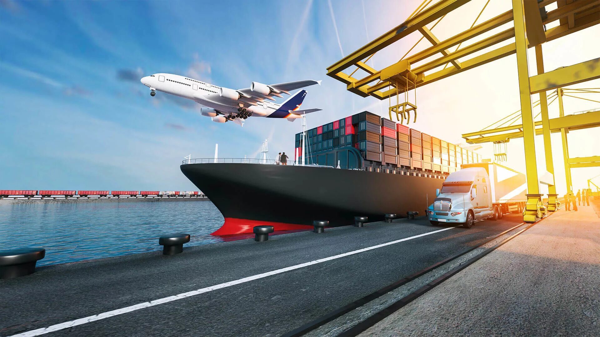 Import export company. Фрейт Форвардинг. Транспортная компания Cargo transport Logistics. Морской транспорт. Самолеты, машины, корабли.