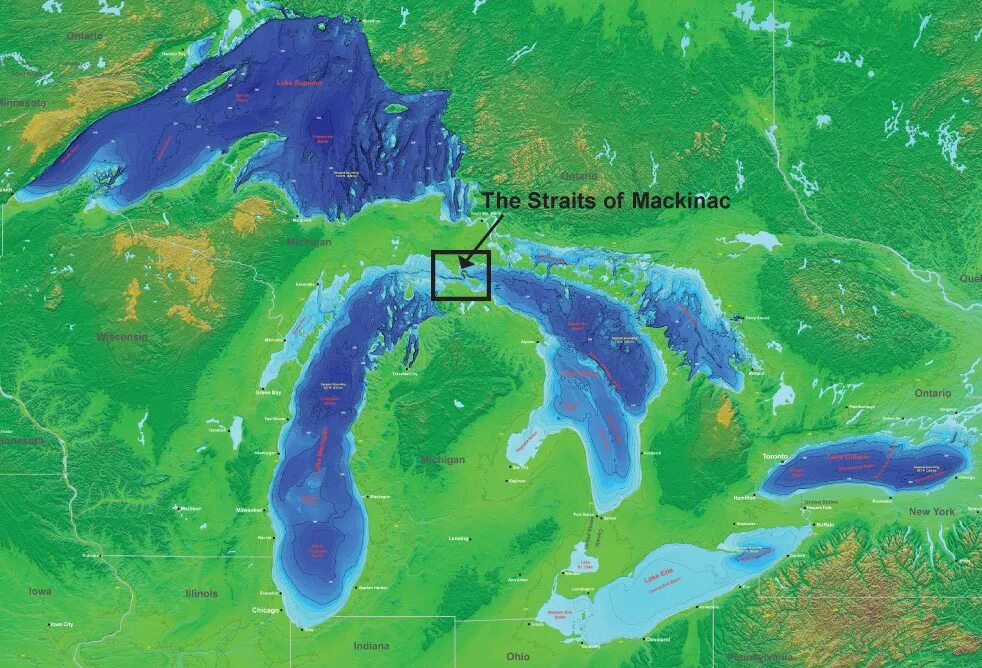 Река соединяющая великие озера с атлантическим океаном. Батиметрия Карского мор. Волны великих озер. Великие озера вид сверху. Великие озера на карте.