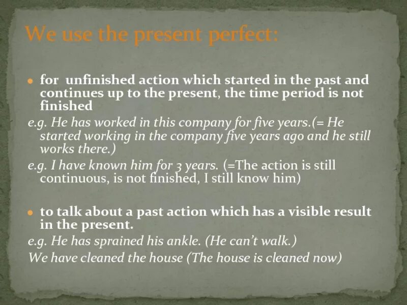 Present perfect Continuous Actions started in the past and continuing up to the present примеры. An Action that started in the past. Describe finished Actions that started in the past and continue to the present перевод. Actions in the past.