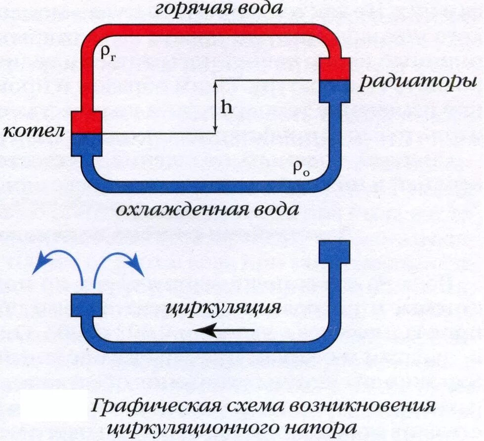 Жидкая батарея потока. Схема циркуляции воды в системе отопления батарея. Схемы отопления по способу циркуляции воды. Система отопления без циркуляционного насоса схема. Циркуляция жидкости в системе отопления схема.