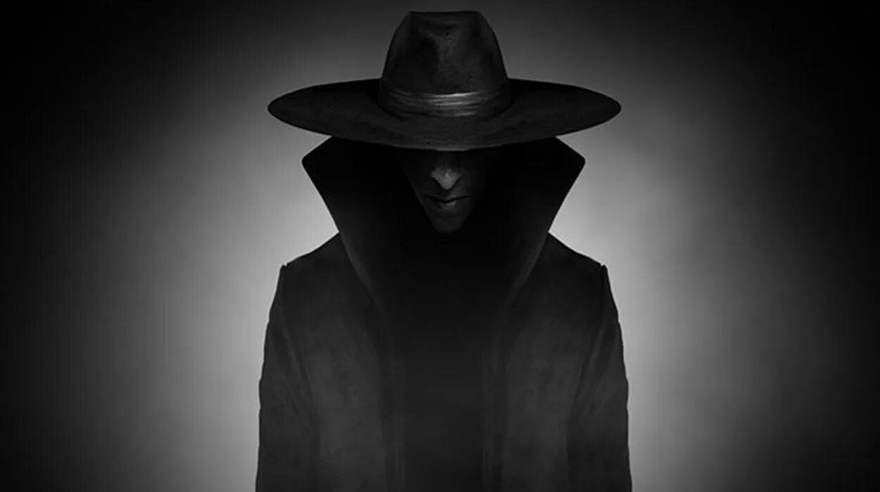 Таинственный человек. Таинственный мужчина в шляпе. Лицо незнакомца. Простое лицо. Аватар мужчина в шляпе.