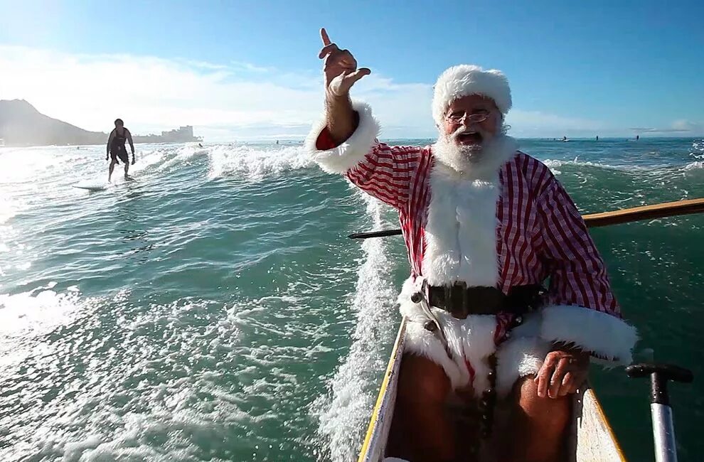 Santa beach. Новый год на пляже. Santa beach. Дед мороз отдыхает. Рождество на море.