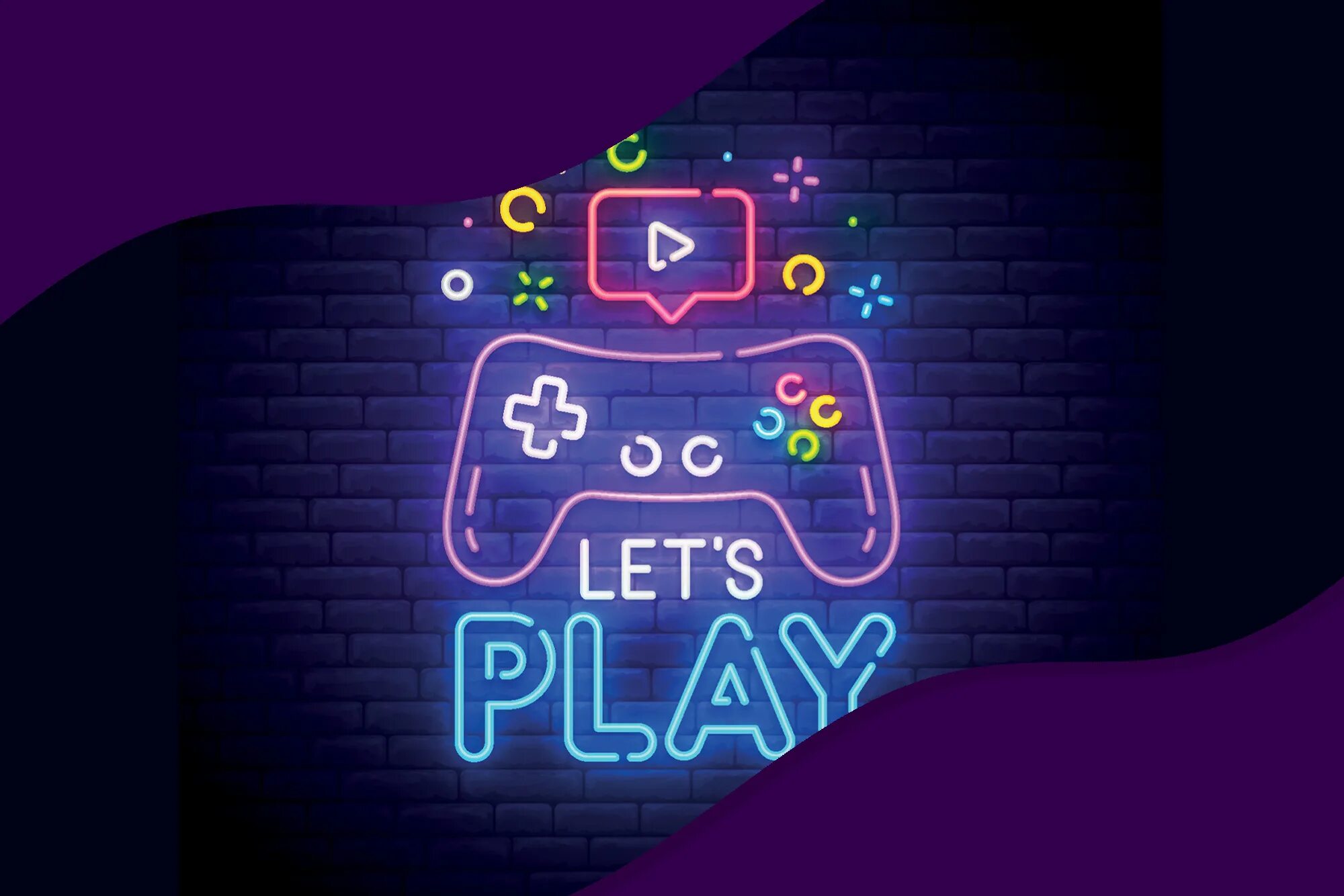 Play s com. Надпись Play. Неон плей. Неоновый логотип Play. Игра Lets Play.