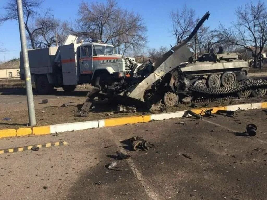 Разбитая Военная колонна ВСУ. Потери русско украинская